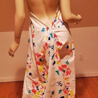 Sarong 1960's hand Printed wild flower 4 ways dress crisp cotton