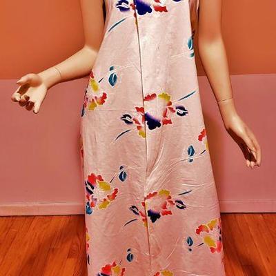 Sarong 1960's hand Printed wild flower 4 ways dress crisp cotton