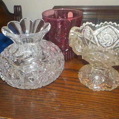 3  Cut Glass items from italy.