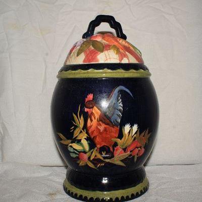 Decorative Rooster Egg Cookie Jar