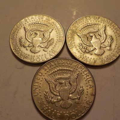 1969, 1968,1967, Kennedy half dollars.