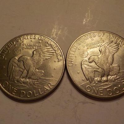 2- 1971 Eisenhower silver dollars.