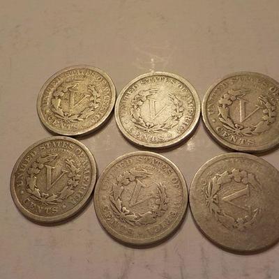 6- 1909, 1911, 1912 , V- Nickels.