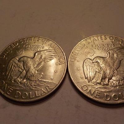 2- 1972 Eisenhower silver dollars.