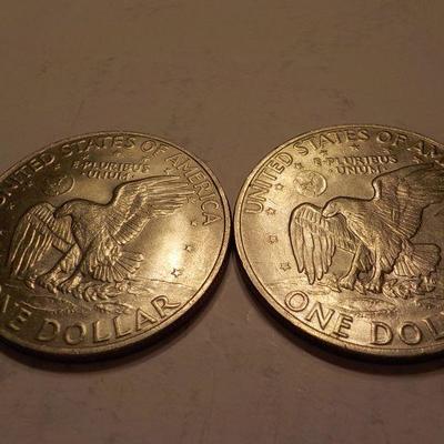 2- 1972 Eisenhower silver dollars.