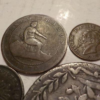 Antique Spanish coins/ 1870, 1895
