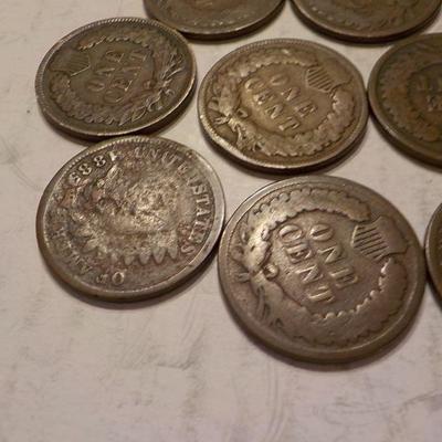 10 Indian Head pennies