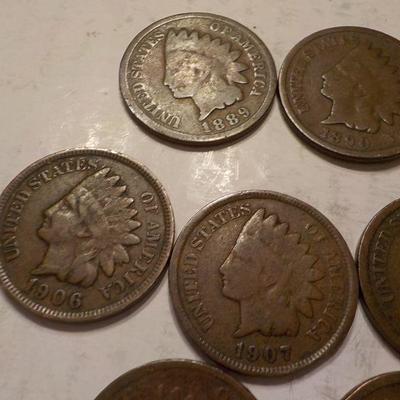 10 Indian Head pennies