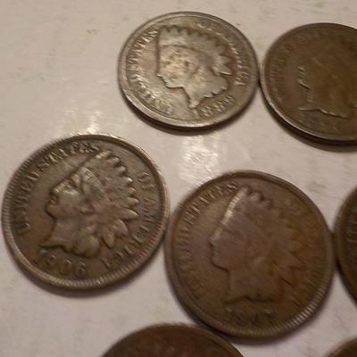 10 Indian Head pennies