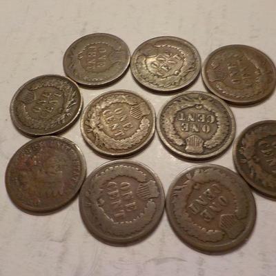 10 Indian Head pennies