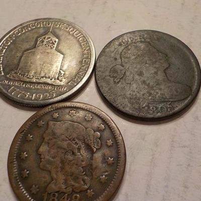 1775-1927 Lexington & Concord Sesquicentennial/ 2- cent, 1849/ 1805 flowing hair.