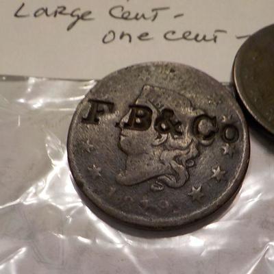 2- 1819 Large cent us. coins.