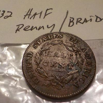 1832 Braided half penny.