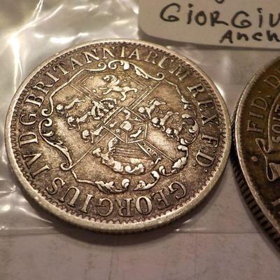 1918 King George v- del gra-omv.-1922 King George half penny/ 1822 Giorgius 1v,dg anchor