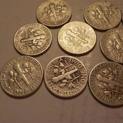 12- Roosevelt silver dimes/1940-64-51-47-50-59-61-52-62-53-56.