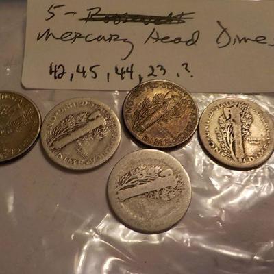 5 Mercury Dimes