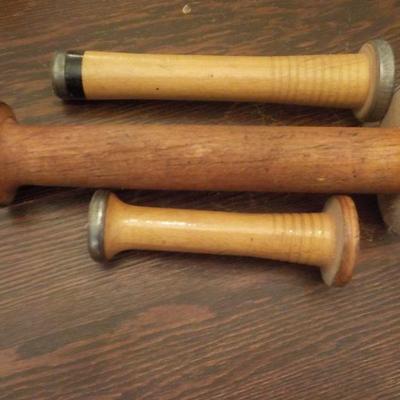 3- Vintage fireman hose nozzles.