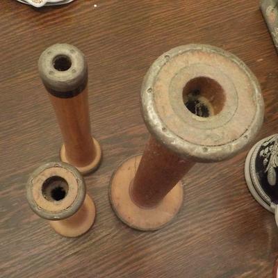 3- Vintage fireman hose nozzles.