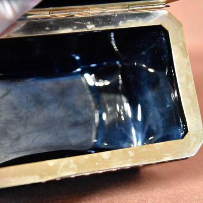 Lot 30: Vintage Italian Murano Black Art Glass Casket Box