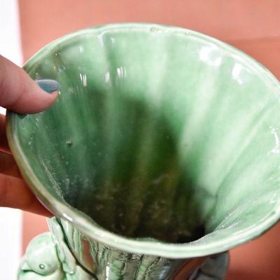 Lot 32: Vintage Green Lovebirds Vase
