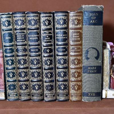 Lot 34: Collection of Vintage Books with Bookends
