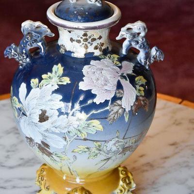 Lot 52: Beautiful Hand Painted Vintage Urn with Squirrels