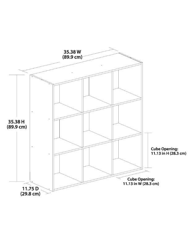 Mainstays 9 Cube Organizer, White. Minor chips w/ one larger chip. No hardware