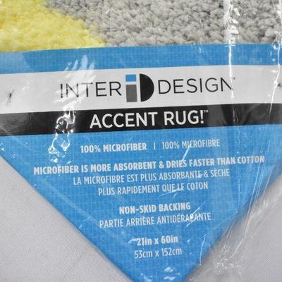 InterDesign Microfiber Stripes Long Bathroom Rug, 60