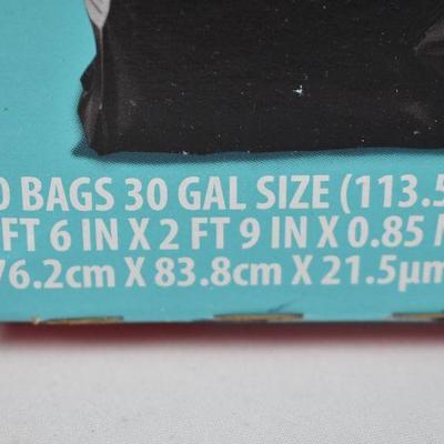 2 Boxes Great Value 30 Gal Multipurpose Large Flap Tie Trash Bag 40 ct Box - New
