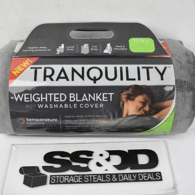 Tranquility Weighted Blanket with Washable Cover, 15 lbs, $45 Retail - New