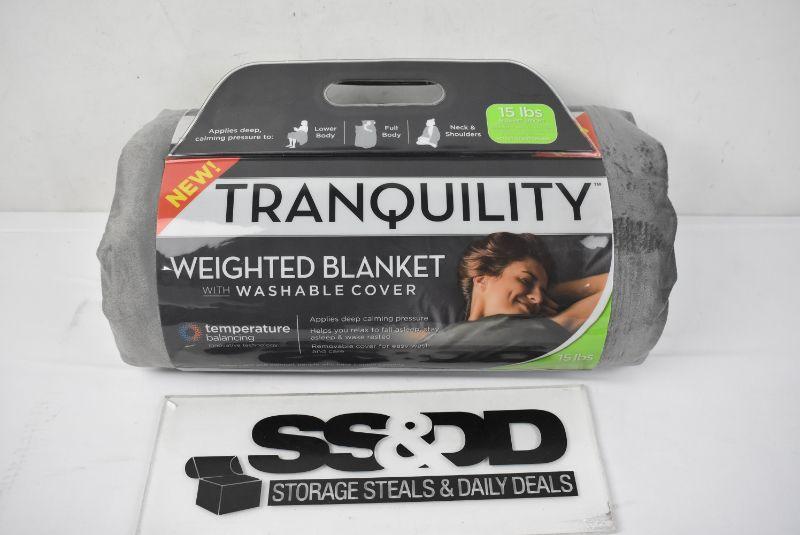 Tranquility Weighted Blanket with Washable Cover, 15 lbs, $45 Retail