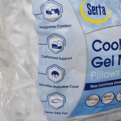 Serta Standard Size Pillows, Qty 2: Cooling Gel Memory Foam 20