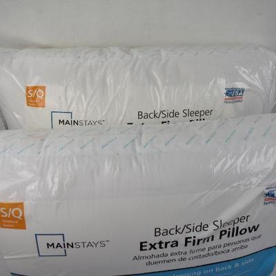 2 Standard/Queen Pillows, Back/Side Sleeper, Extra Firm - New