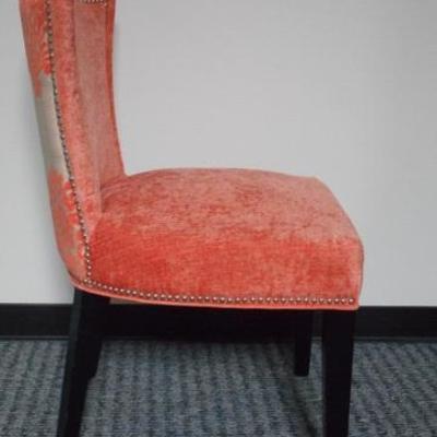 Lot 155 - Apricot Colored Upholstered Chair with Nail Head Trim