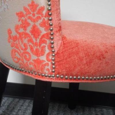 Lot 155 - Apricot Colored Upholstered Chair with Nail Head Trim