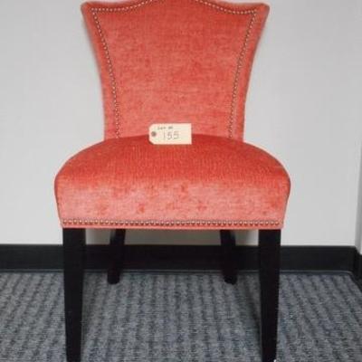 Lot 155 - Apricot Colored Upholstered Chair with Nail Head Trim