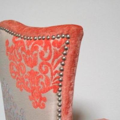 Lot 155 - Apricot Colored Upholstered Chair with Nail Head Trim