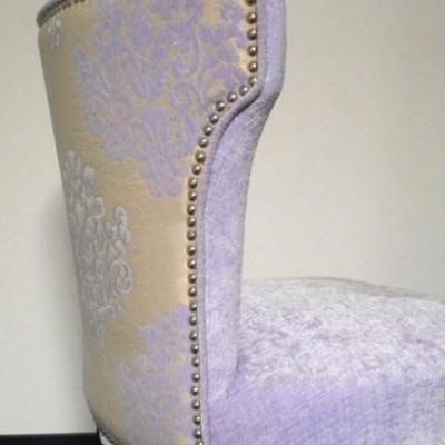 Lot 157 - Lavender Upholstered Chair with Nail Head Trim