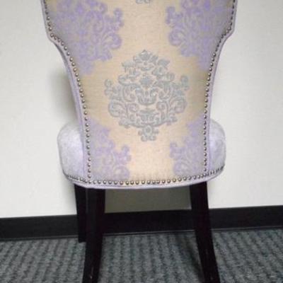 Lot 157 - Lavender Upholstered Chair with Nail Head Trim
