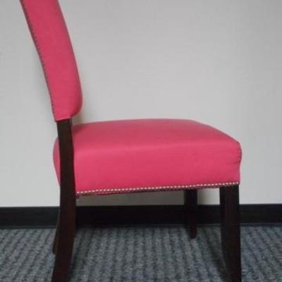 Lot 159 - Hot Pink Chair with Nail Head Trim 