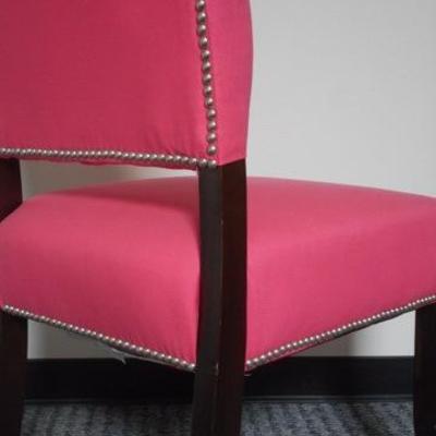 Lot 159 - Hot Pink Chair with Nail Head Trim 