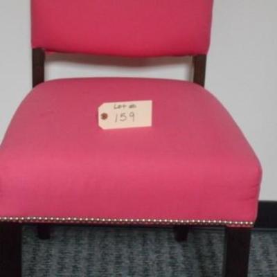 Lot 159 - Hot Pink Chair with Nail Head Trim 