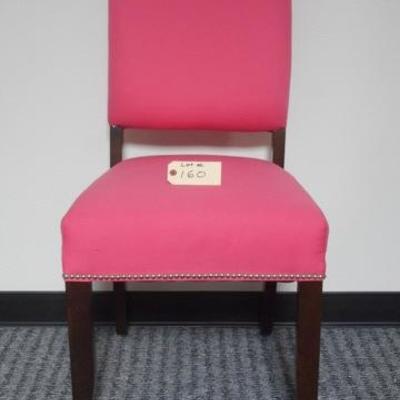 Lot 160 - Hot Pink Chair with Nail Head Trim 