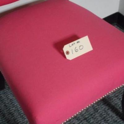 Lot 160 - Hot Pink Chair with Nail Head Trim 