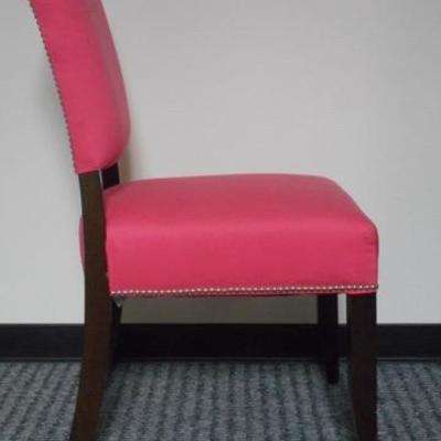 Lot 160 - Hot Pink Chair with Nail Head Trim 