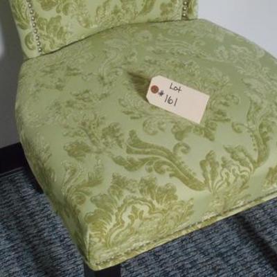 Lot 161 - Funky Lime Green Brocade Accent Chair with Nail Head Trim