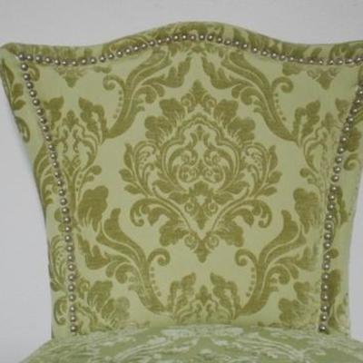 Lot 161 - Funky Lime Green Brocade Accent Chair with Nail Head Trim