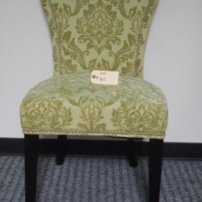 Lot 161 - Funky Lime Green Brocade Accent Chair with Nail Head Trim