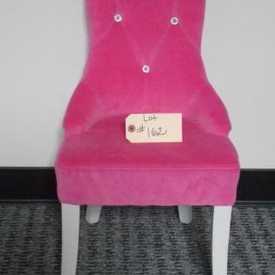 Lot 162 - Young Girls Hot Pink Upholstered Chair with Rhinestone Accents