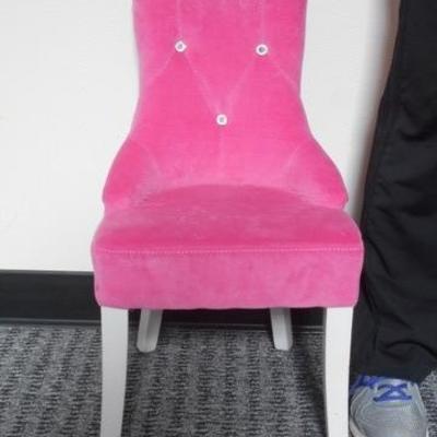 Lot 162 - Young Girls Hot Pink Upholstered Chair with Rhinestone Accents
